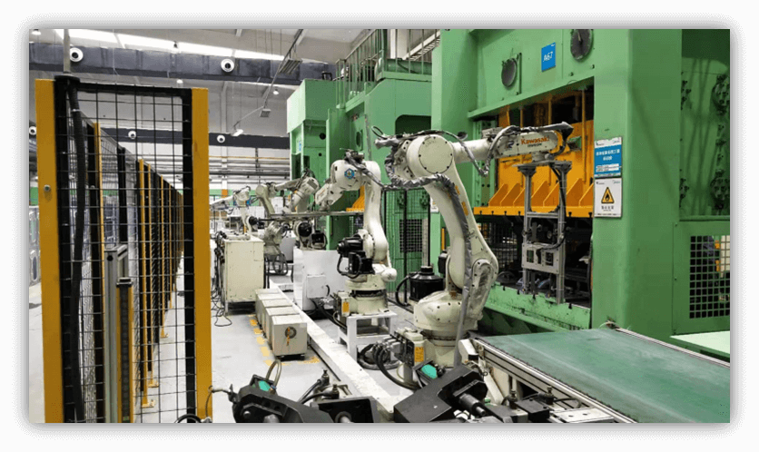 Midea production line with robots