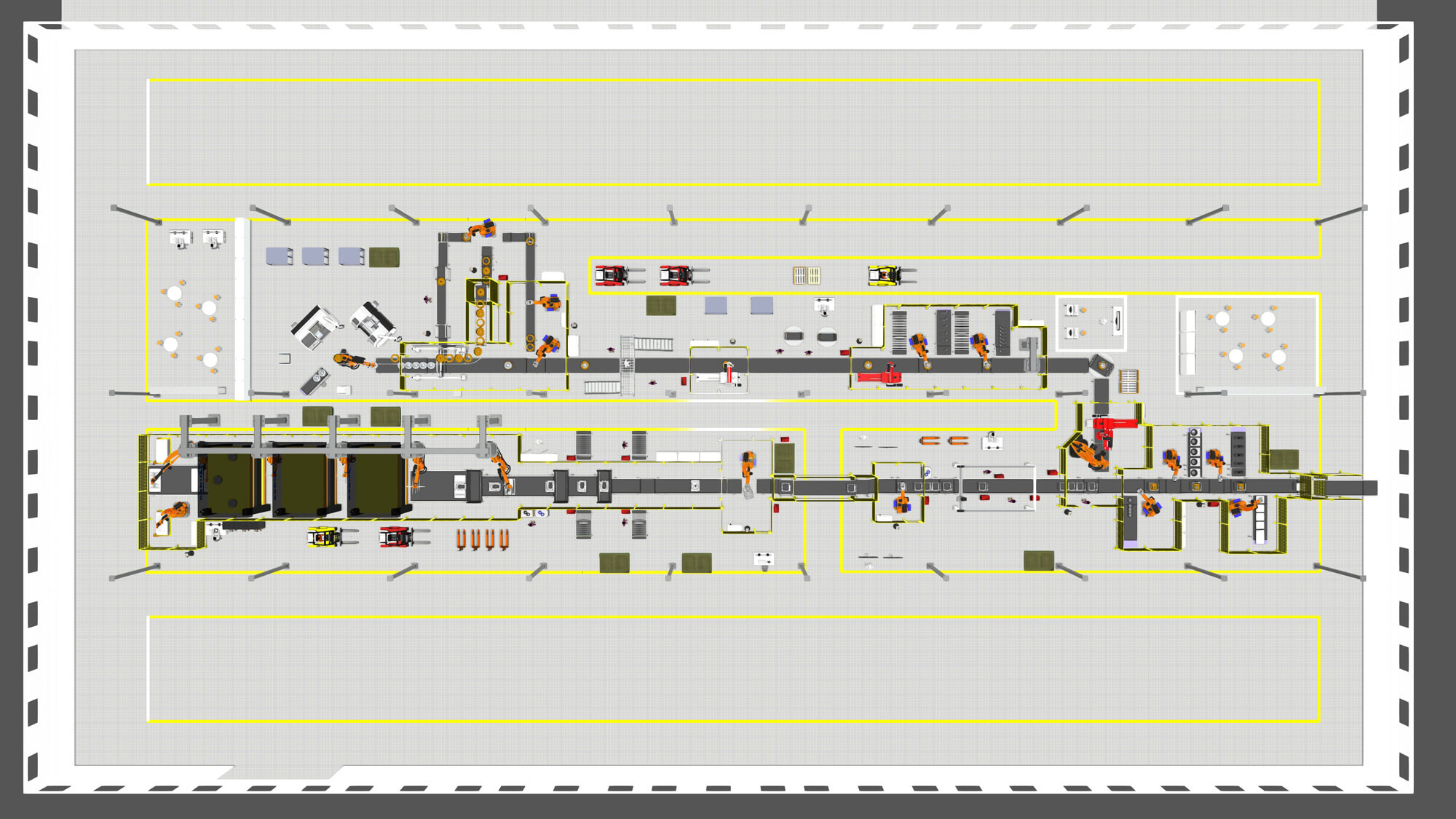 Layout of a flexible washing machine assembly line