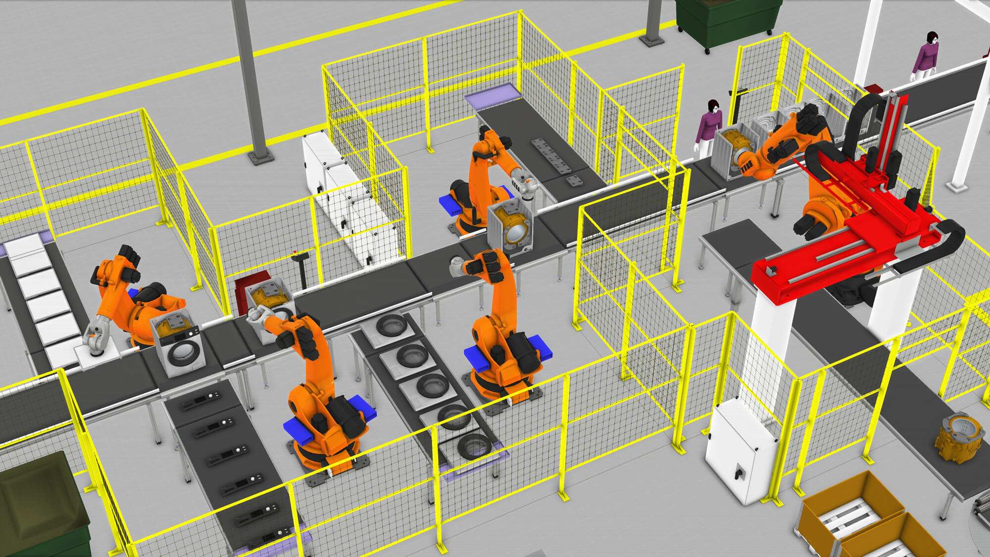 Simulation of a Midea washing machine assembly line